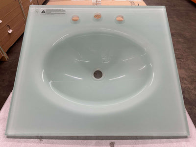 Hembry Creek White Tempered Glass Vanity Top 25W