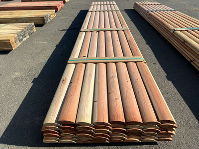 Redwood D-Log Siding 2x6x20