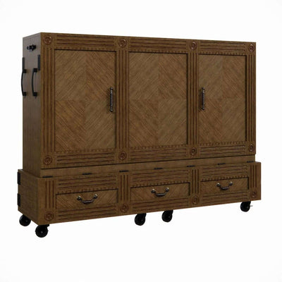 Room+Loft Rolling Murphy Bed Queen Brown 62"Wx47"Dx82"H