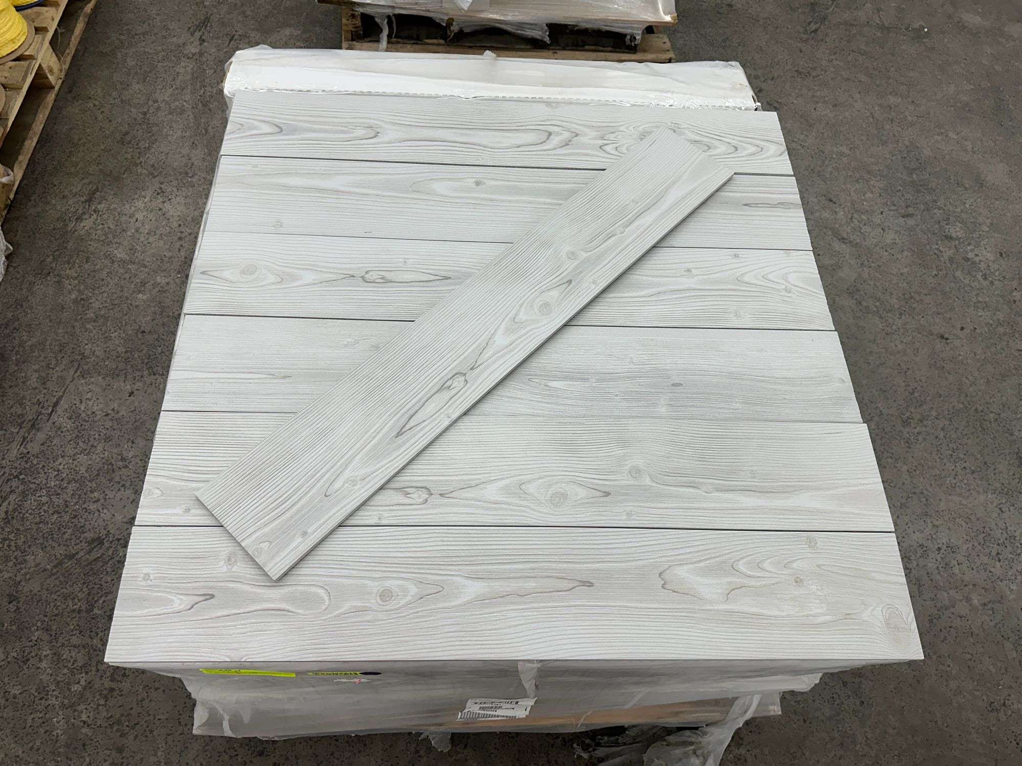 Pine Wood White Porcelain Tile 6x36 - Allen+Roth