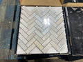 Angora Herringbone Polished Marble Mosaic Tile