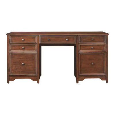 Bradstone 63" Walnut Brown Executive Desk - Set of 2