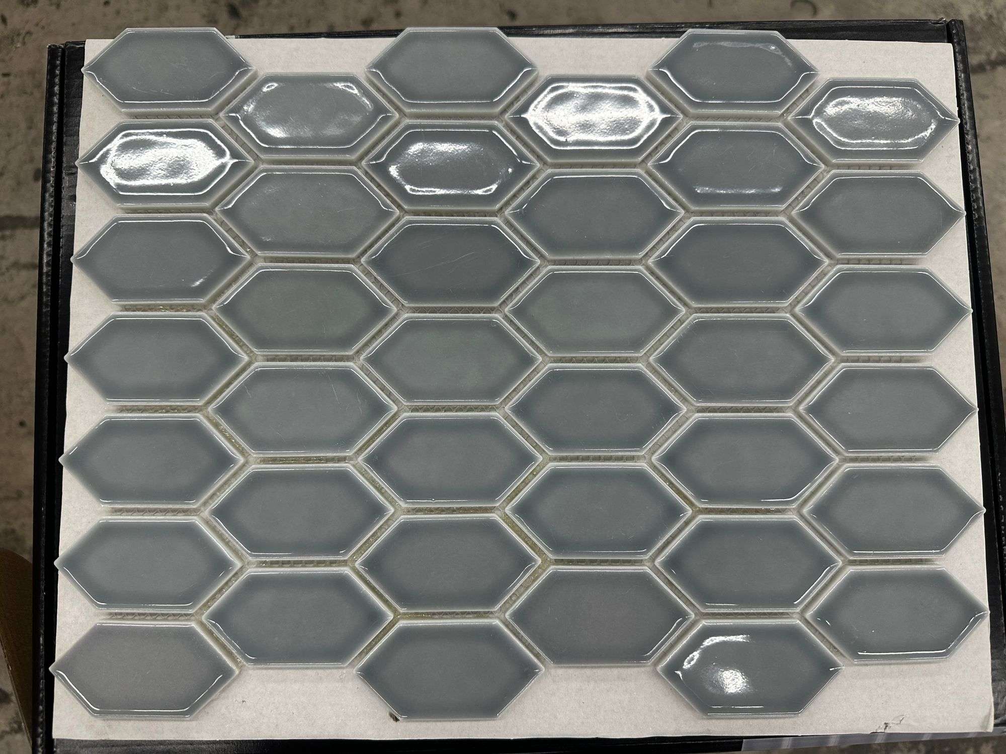 Dal-Tile Jade Gray Hex Glass Mosaic Tile 13x10 - Set of 120