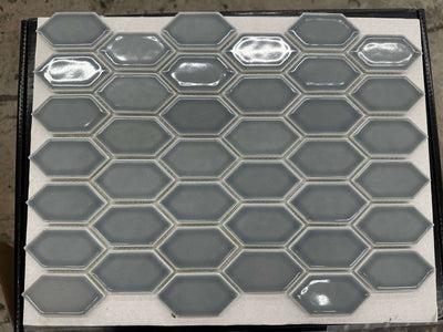 Dal-Tile Jade Gray Hex Glass Mosaic Tile 13x10 - Set of 120