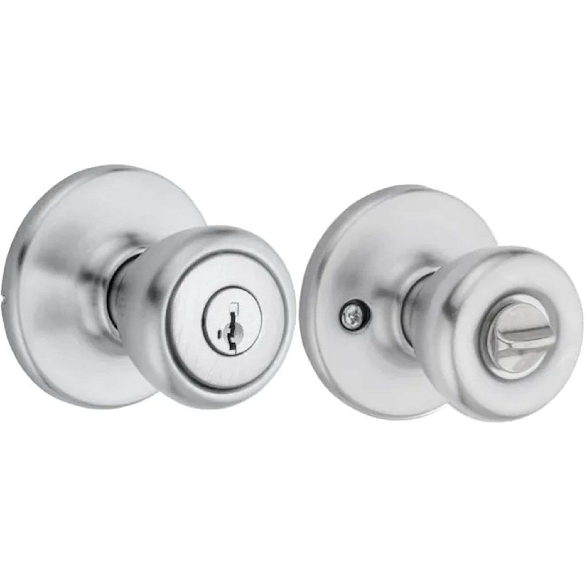 Kwikset Satin Chrome Entry Knobs - 6 Packs of 3