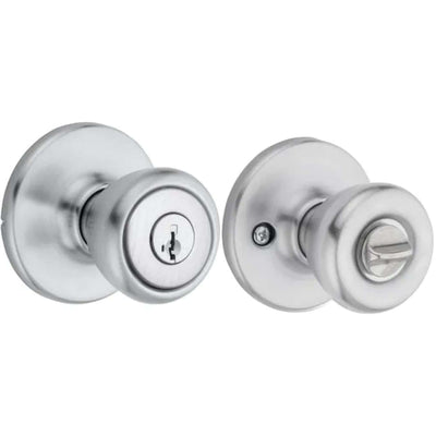 Kwikset Satin Chrome Entry Knobs - 6 Packs of 3