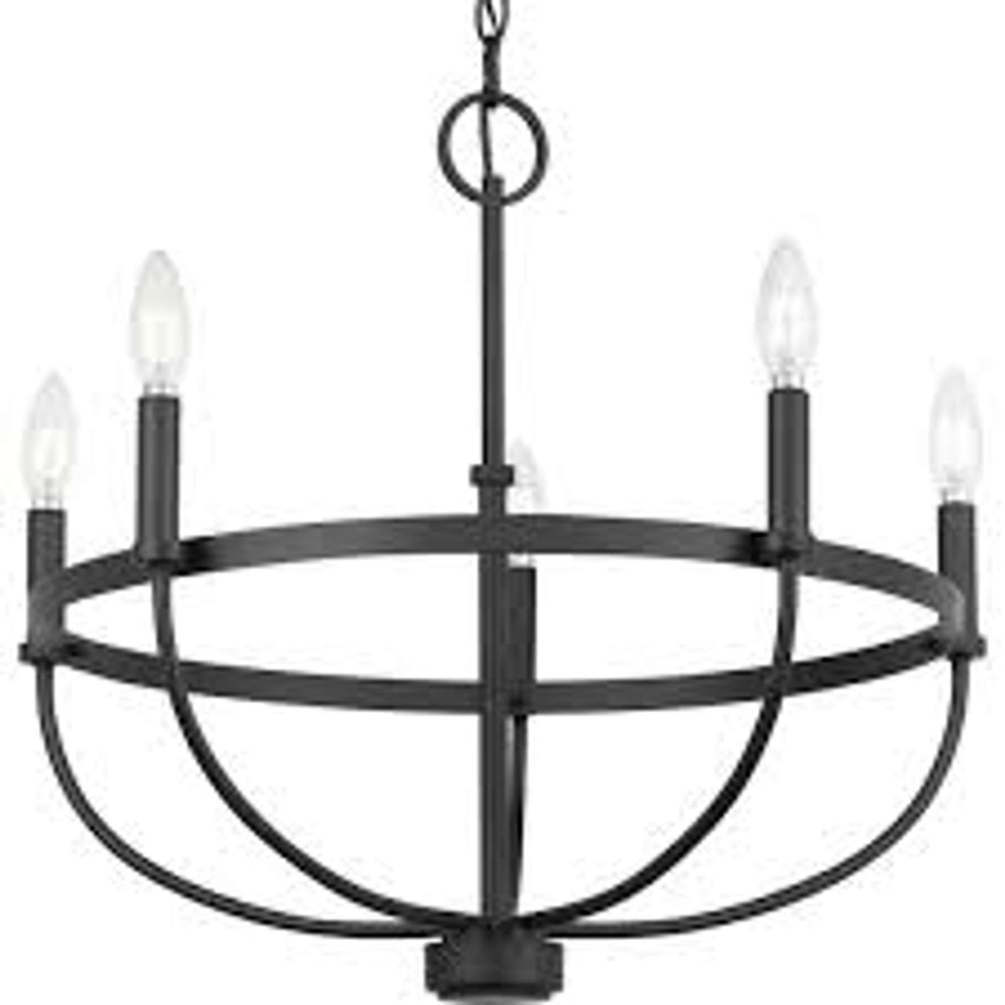 Matte Black 5-Light Chandelier 22.5"x20" - Progress Lighting Camertown