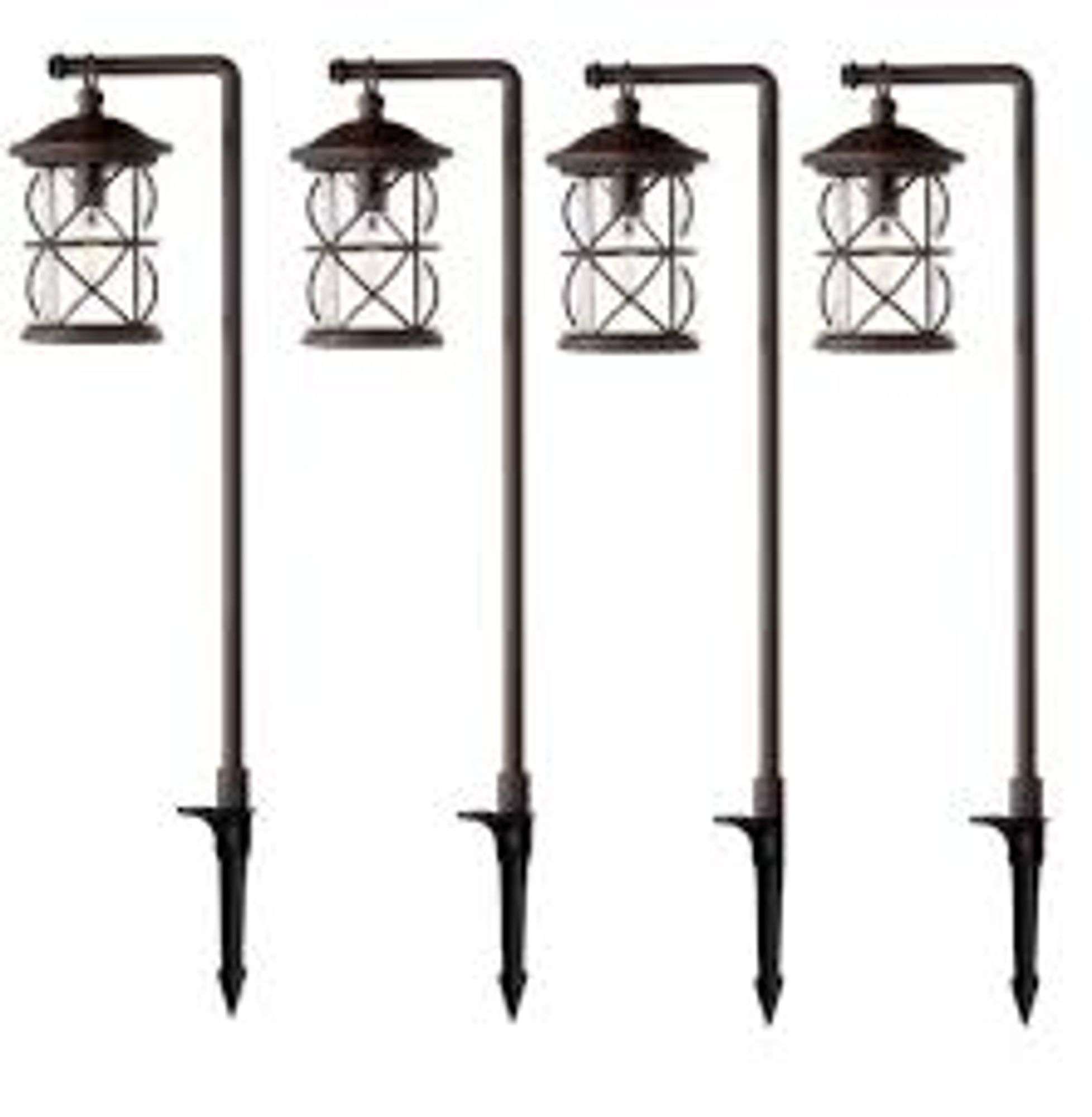 Hampton Bay Athens Low Voltage LED Path Light Rustic Bronze - Set of 8
