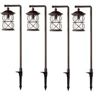 Hampton Bay Athens Low Voltage LED Path Light Rustic Bronze - Set of 8