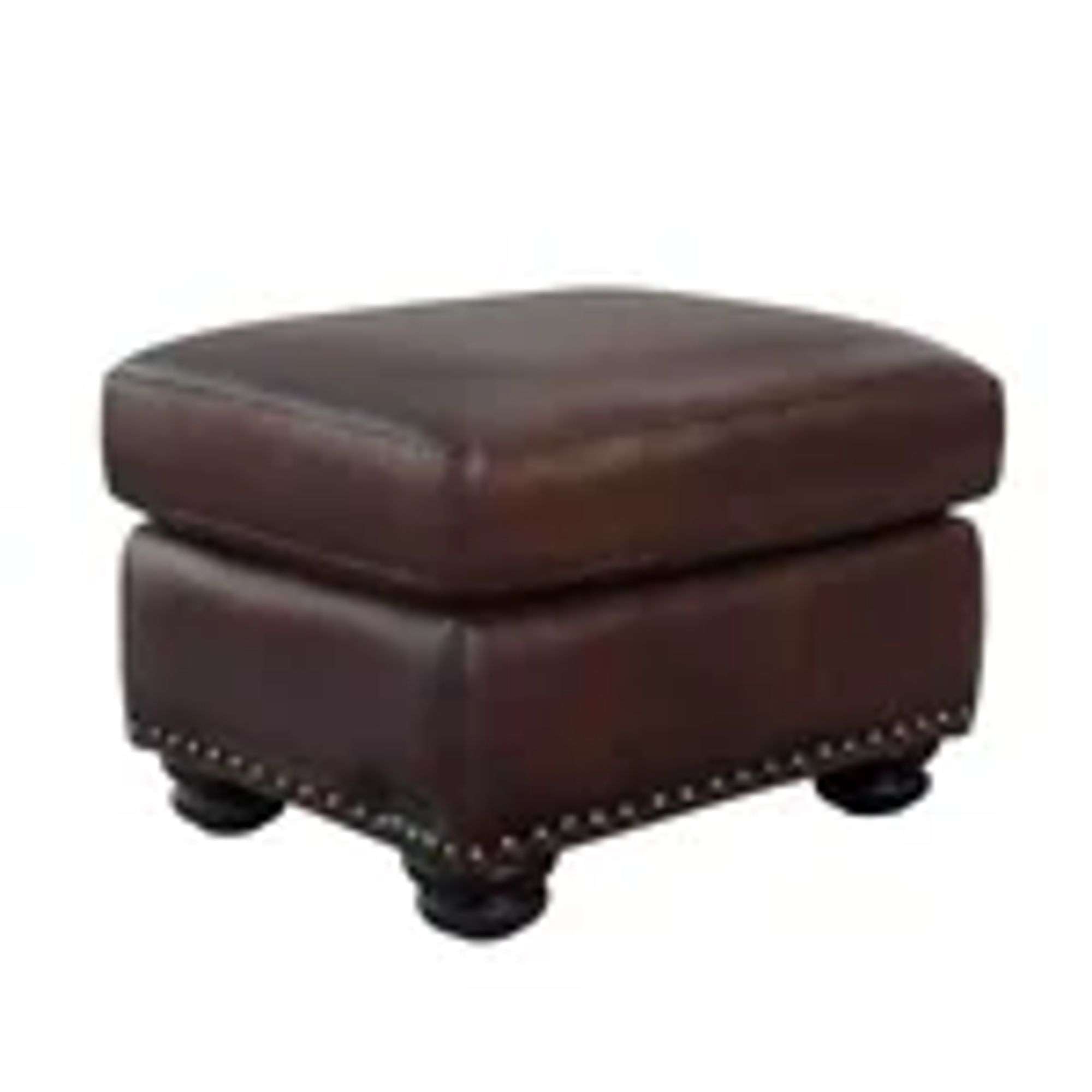 Austin Top Grain Leather Ottoman 26.5"