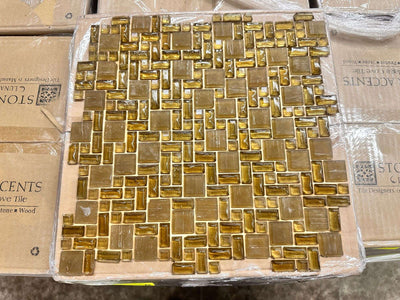 Taupe Gendai Mizumi Mosaic Tile 12x12