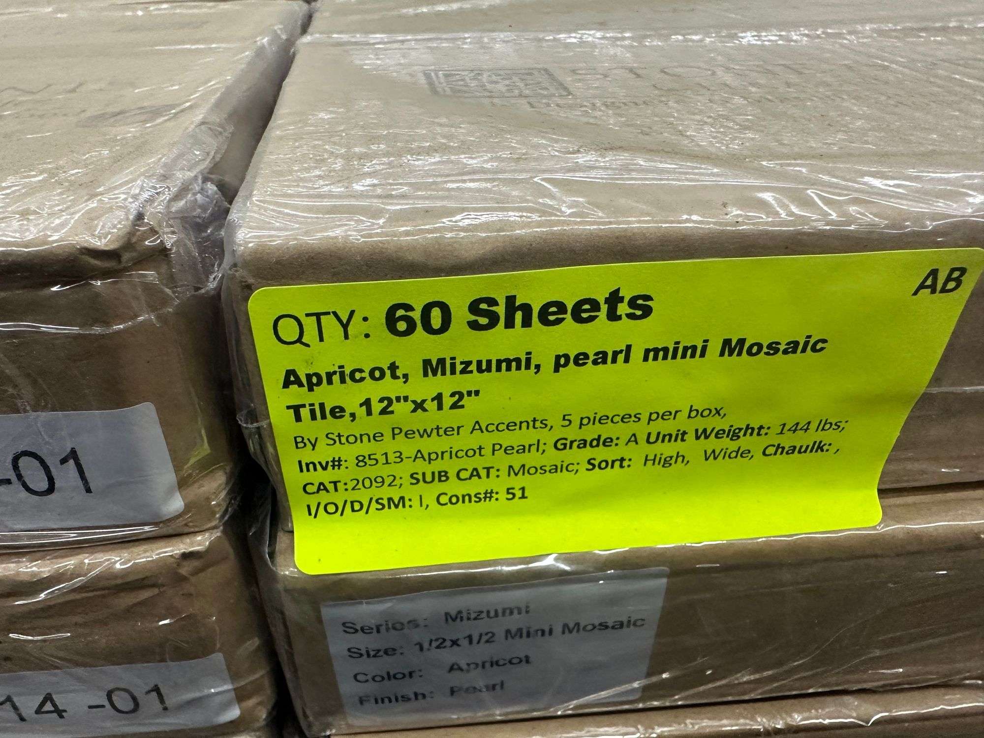RARE Apricot Mizumi Pearl Mini Mosaic Tile – Glass Backsplash / Shower Tile (12x12 sheets)