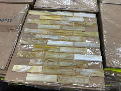 Butterscotch Silk Mosaic Tile – Glass Backsplash & Accent Tile (13x13)